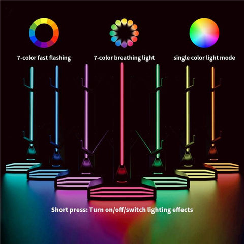 8006 USB Charging Ports 360 Degree Rotatable RGB Gaming Controller Holder Headphone Stand