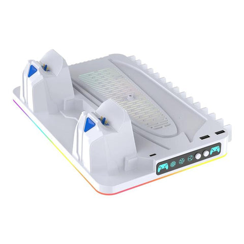 For PS5 / PS5 Slim / PS5 Pro Cooling Stand Dual Controller Charging Station Game Storage Rack