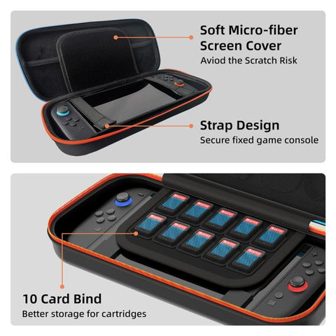 For Nintendo Switch 2 PU Portable Travel Bag Multi-function Storage Pouch with Game Card Slots