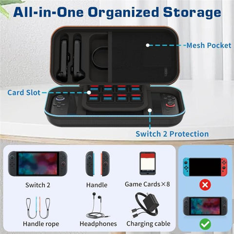 For Nintendo Switch 2 Shockproof Travel Bag EVA Hard Shell Carrying Case