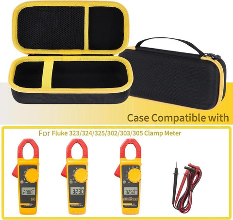 For Fluke 323 / 324 / 325 / 302 / 303 / 305 Clamp Meter Portable Hard Carrying Case Storage Bag