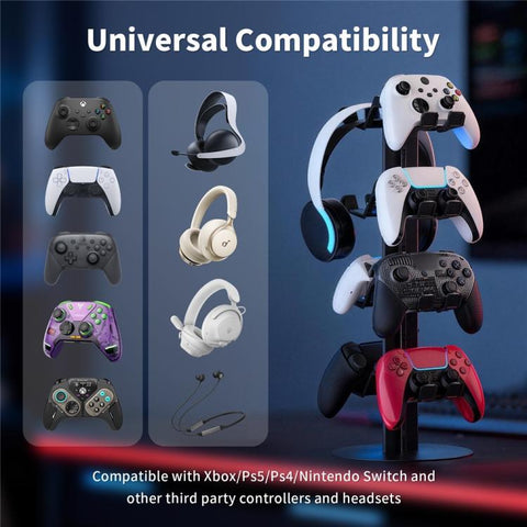 For XBOX / PS5 / Switch 4-Tier Gaming Controller Headphones Gaming Accessories Holder, 4-Tier