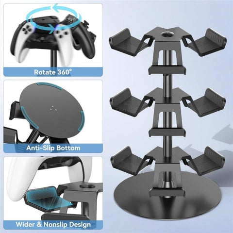 For XBOX / PS5 / Switch 360 Degree Rotating 3-Tier Game Controller Stand, 3-Tier Rotating