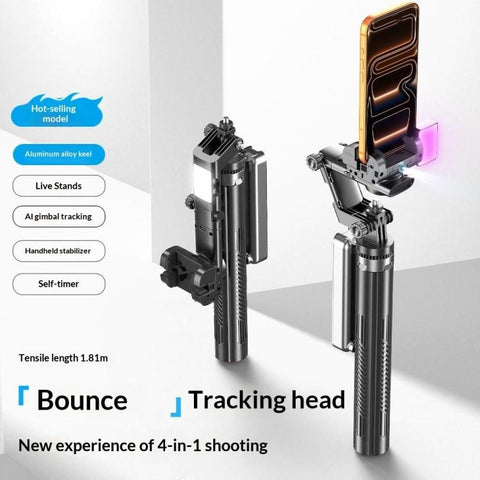 Q54 RGB Fill Light AI Gimbal Selfie Stick Face Tracking Magnetic Extendable Phone Tripod Stand, Q54