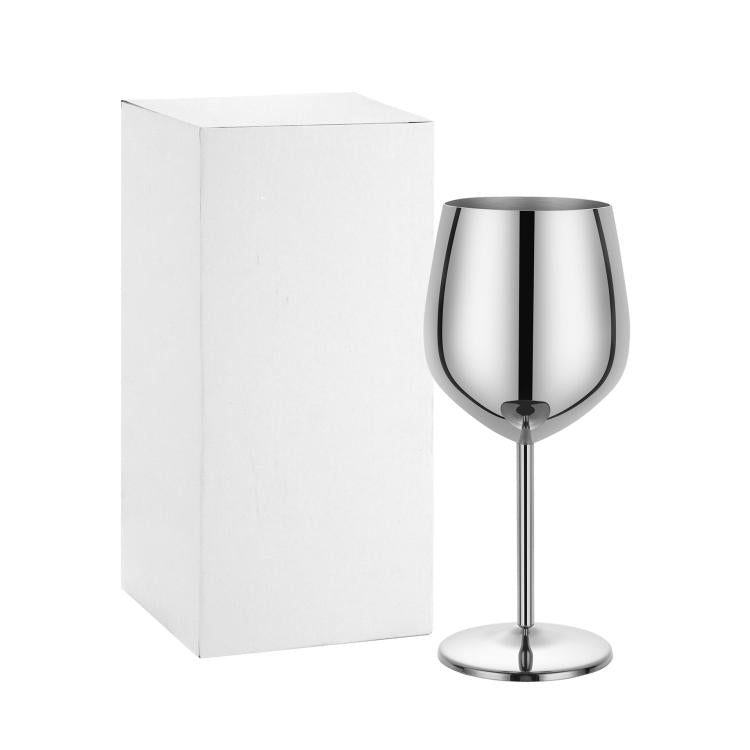 530ml Metal Stainless Steel Stemmed Champagne Wine Glass