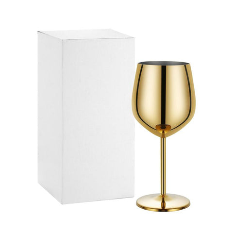 530ml Metal Stainless Steel Stemmed Champagne Wine Glass