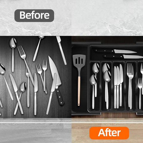 Expandable Large-Capacity Divided Cutlery Storage Box