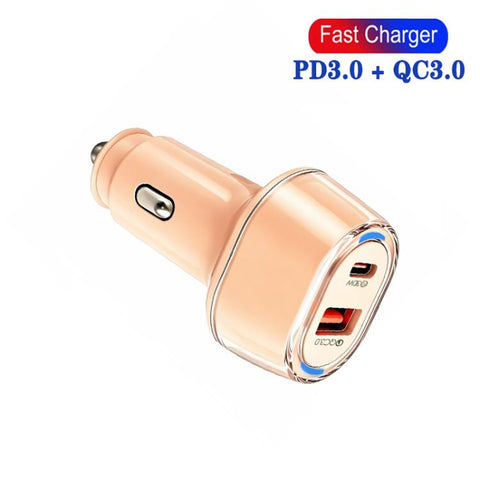 P78 55W PD3.0 / PPS + QC3.0 USB Macron Color Car Charger, without Cable