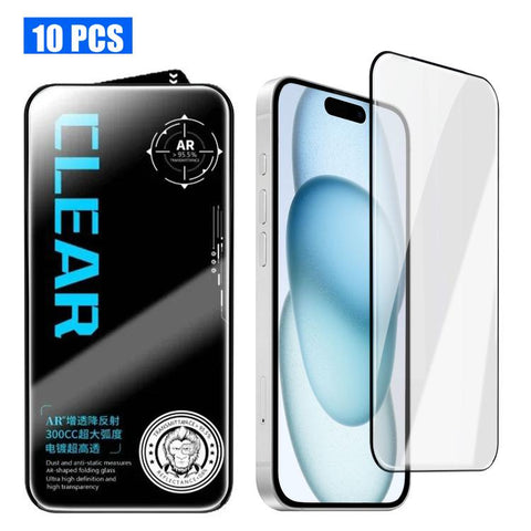 10pcs AR Anti-Reflection 300CC Electroplated High-Alumina Screen-Printed HD Tempered Glass Film, For iPhone Duo Outer Screen, For iPhone 18, For iPhone 18 Pro, For iPhone 18 Pro Max, For iPhone 17 Pro Max, For iPhone 17 Pro, For iPhone 17, For iPhone A...