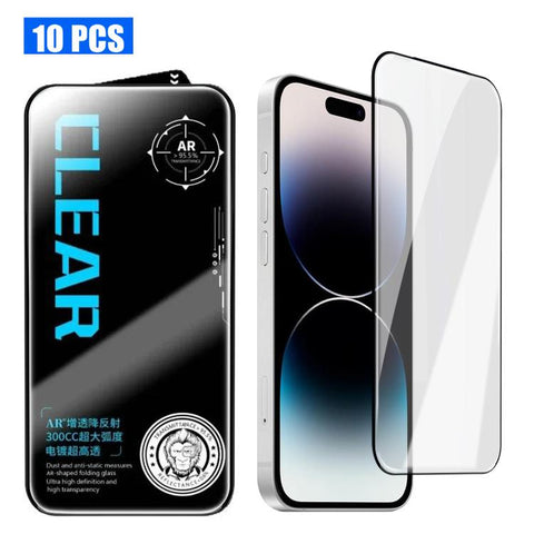 10pcs AR Anti-Reflection 300CC Electroplated High-Alumina Screen-Printed HD Tempered Glass Film, For iPhone Duo Outer Screen, For iPhone 18, For iPhone 18 Pro, For iPhone 18 Pro Max, For iPhone 17 Pro Max, For iPhone 17 Pro, For iPhone 17, For iPhone A...