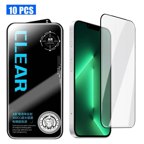 10pcs AR Anti-Reflection 300CC Electroplated High-Alumina Screen-Printed HD Tempered Glass Film, For iPhone Duo Outer Screen, For iPhone 18, For iPhone 18 Pro, For iPhone 18 Pro Max, For iPhone 17 Pro Max, For iPhone 17 Pro, For iPhone 17, For iPhone A...