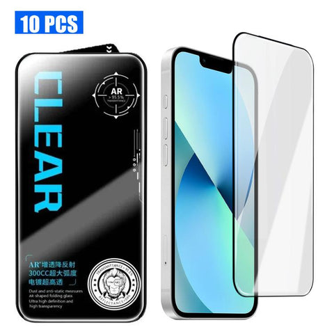 10pcs AR Anti-Reflection 300CC Electroplated High-Alumina Screen-Printed HD Tempered Glass Film, For iPhone Duo Outer Screen, For iPhone 18, For iPhone 18 Pro, For iPhone 18 Pro Max, For iPhone 17 Pro Max, For iPhone 17 Pro, For iPhone 17, For iPhone A...