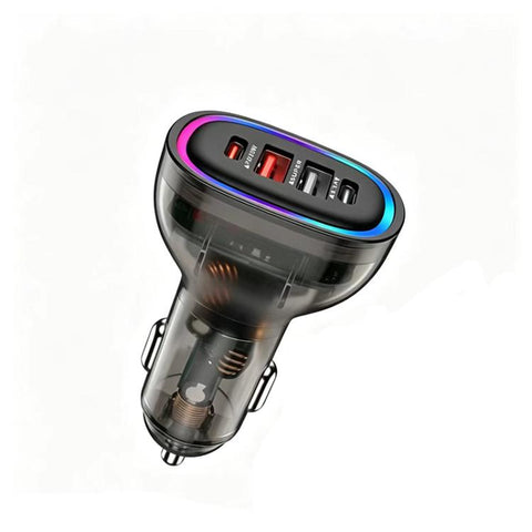 P54 75W PD3.0 USB-C x 2+USB x 2 Multi Protocol Car Charger, without Cable