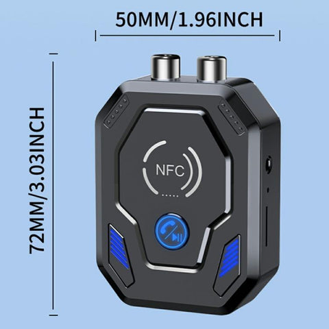 W24 AUX + RCA Dual Port & TF Card Slot NFC Bluetooth 5.4 Audio Transceiver Car Audio Adapter