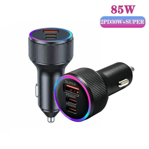 M31 Aluminum Alloy 85W PD30W x 2 + QC3.0 25W Multi Protocol Car Charger