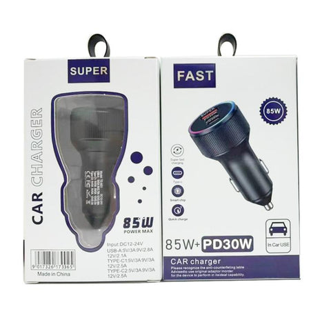 M31 Aluminum Alloy 85W PD30W x 2 + QC3.0 25W Multi Protocol Car Charger