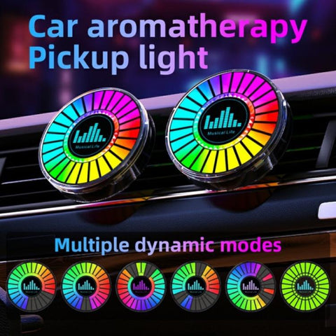 L030 Car Air Vent RGB Aroma Diffuser Voice-Controlled LED Rhythm Ambient Light