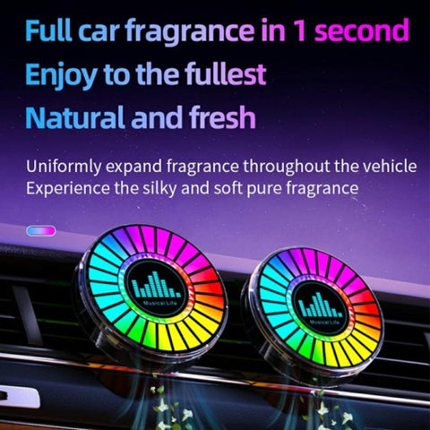 L030 Car Air Vent RGB Aroma Diffuser Voice-Controlled LED Rhythm Ambient Light