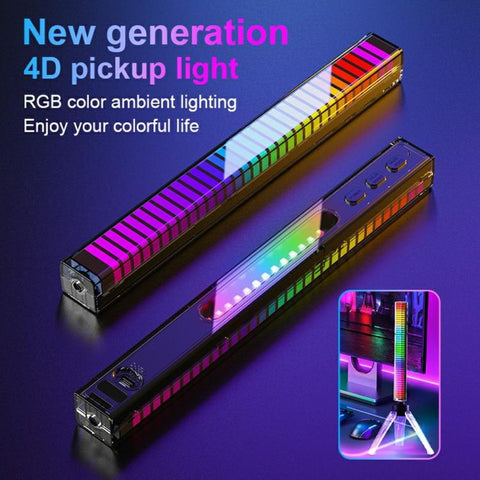 L029 Rechargeable 4D RGB Bluetooth Music Rhythm Light Sound Pickup LED Strip with APP Control, L029