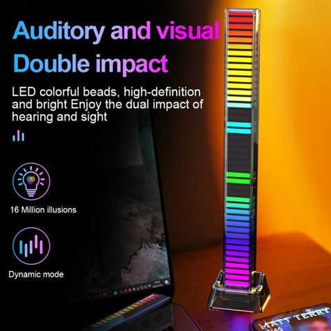 L029 Rechargeable 4D RGB Bluetooth Music Rhythm Light Sound Pickup LED Strip with APP Control, L029