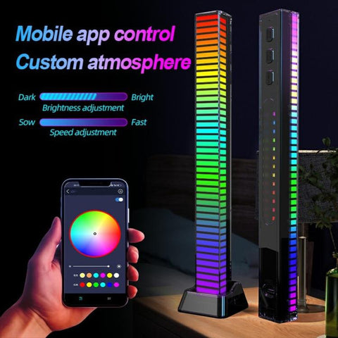 L029 Rechargeable 4D RGB Bluetooth Music Rhythm Light Sound Pickup LED Strip with APP Control, L029