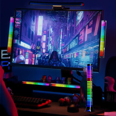 L026 Type-C Rechargeable RGB Music Rhythm Atmosphere Light For Gaming Car Desk APP Control, L026