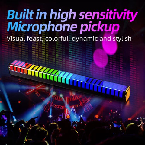 L026 Type-C Rechargeable RGB Music Rhythm Atmosphere Light For Gaming Car Desk APP Control, L026