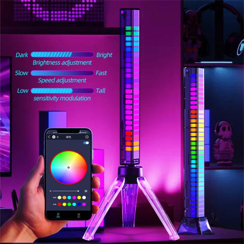 L026Z Music Sync Sound-activated Pickup Gaming Ambient Lamp with Illuminated Bracket, L026Z