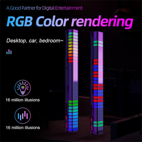 L026Z Music Sync Sound-activated Pickup Gaming Ambient Lamp with Illuminated Bracket, L026Z
