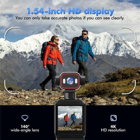 D2 4K Action Camera 270 Degree Rotation Lens 1.54 inch HD Screen WiFi Sports Camera with LED Light, D2