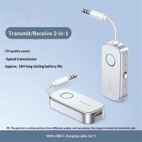 UGREEN CM872-45812 3.5mm Audio Headphones Adapter 2-in-1 Bluetooth 6.0 Transmitter Receiver