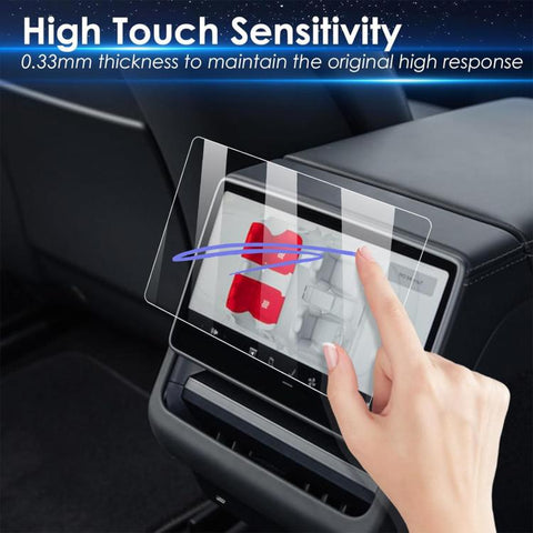 8 inch Screen Rear Seat Anti-Fingerprint HD Curved-Edge Tempered Glass Film, For Tesla Model Y Refresh 2025, For Tesla Model 3 Refresh, For Tesla Model 3 / Y