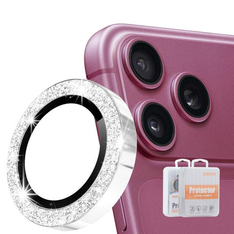 ENKAY Hat-Prince Glitter Rear Camera Lens Aluminium Alloy Ring Tempered Glass Film, For iPhone 18 Pro / 18 Pro Max