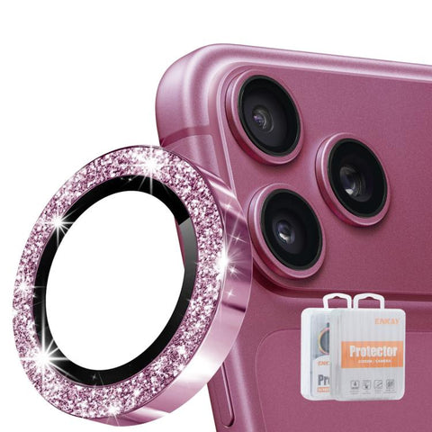 ENKAY Hat-Prince Glitter Rear Camera Lens Aluminium Alloy Ring Tempered Glass Film, For iPhone 18 Pro / 18 Pro Max