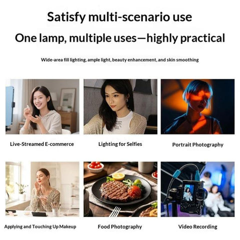 MJ-15 For Live Streaming Photography Portable RGB LED Fill Light with Dual Knob, MJ-15