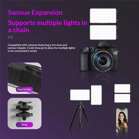 MJ-15 For Live Streaming Photography Portable RGB LED Fill Light with Dual Knob, MJ-15