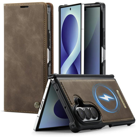 CaseMe C49 Magnetic RFID Blocking Detachable Wallet Leather Phone Case, For Galaxy Z Fold8 5G, For Galaxy Z Fold8 Ultra 5G