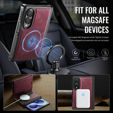 CaseMe C49 Magnetic RFID Blocking Detachable Wallet Leather Phone Case, For Galaxy Z Fold8 5G, For Galaxy Z Fold8 Ultra 5G