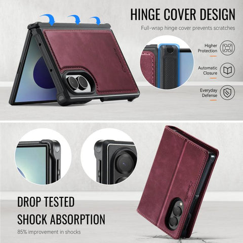 CaseMe C49 Magnetic RFID Blocking Detachable Wallet Leather Phone Case, For Galaxy Z Fold8 5G, For Galaxy Z Fold8 Ultra 5G