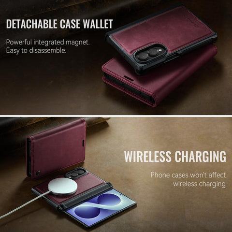 CaseMe C49 Magnetic RFID Blocking Detachable Wallet Leather Phone Case, For Galaxy Z Fold8 5G, For Galaxy Z Fold8 Ultra 5G