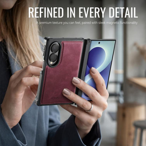 CaseMe C49 Magnetic RFID Blocking Detachable Wallet Leather Phone Case, For Galaxy Z Fold8 5G, For Galaxy Z Fold8 Ultra 5G