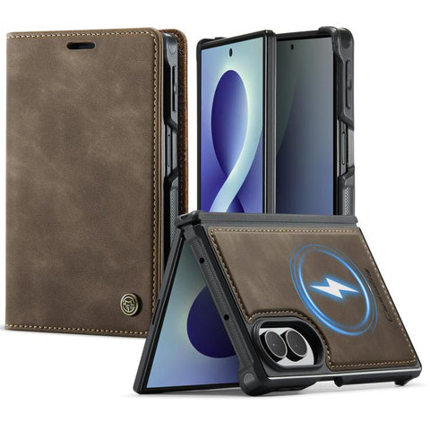 CaseMe C49 Magnetic RFID Blocking Detachable Wallet Leather Phone Case, For Galaxy Z Fold8 5G, For Galaxy Z Fold8 Ultra 5G