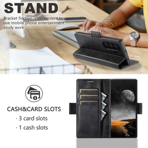 Suteni Calf Texture Horizontal Flip Leather Phone Case, For Galaxy Z Fold8 Ultra 5G, For Galaxy Z Fold8  5G, For Galaxy Z Fold7 5G