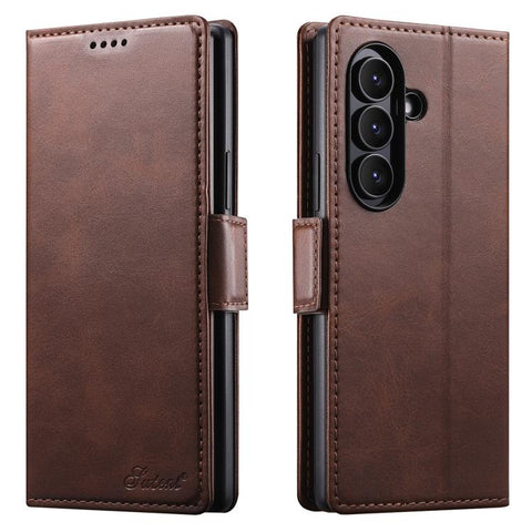Suteni Calf Texture Horizontal Flip Leather Phone Case, For Galaxy Z Fold8 Ultra 5G, For Galaxy Z Fold8  5G, For Galaxy Z Fold7 5G