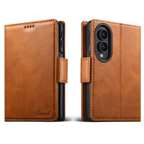 Suteni Calf Texture Horizontal Flip Leather Phone Case, For Galaxy Z Fold8 Ultra 5G, For Galaxy Z Fold8  5G, For Galaxy Z Fold7 5G