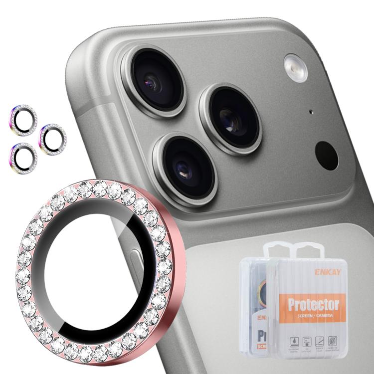 ENKAY AR Anti-reflection Individual Diamond Ring Camera Lens Glass Full Film, For iPhone 18 Pro / 18 Pro Max