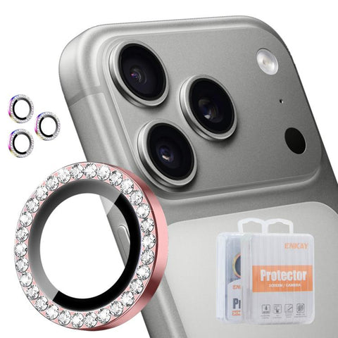 ENKAY AR Anti-reflection Individual Diamond Ring Camera Lens Glass Full Film, For iPhone 18 Pro / 18 Pro Max