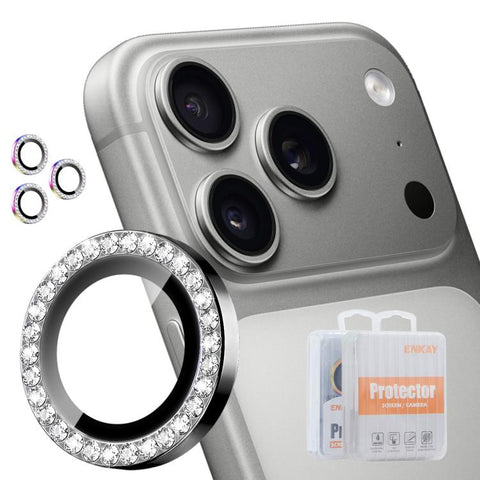 ENKAY AR Anti-reflection Individual Diamond Ring Camera Lens Glass Full Film, For iPhone 18 Pro / 18 Pro Max