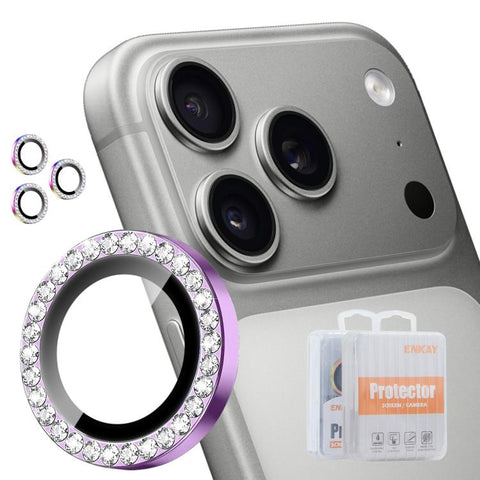ENKAY AR Anti-reflection Individual Diamond Ring Camera Lens Glass Full Film, For iPhone 18 Pro / 18 Pro Max