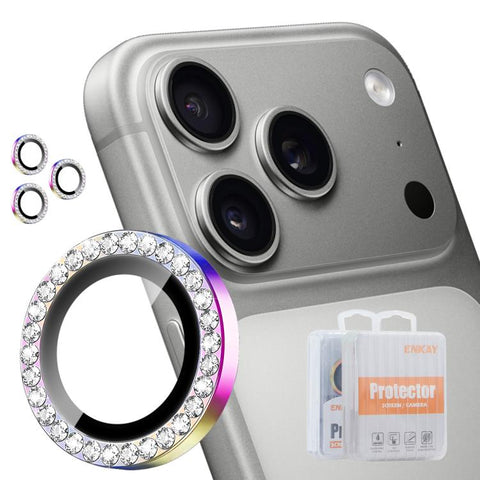 ENKAY AR Anti-reflection Individual Diamond Ring Camera Lens Glass Full Film, For iPhone 18 Pro / 18 Pro Max